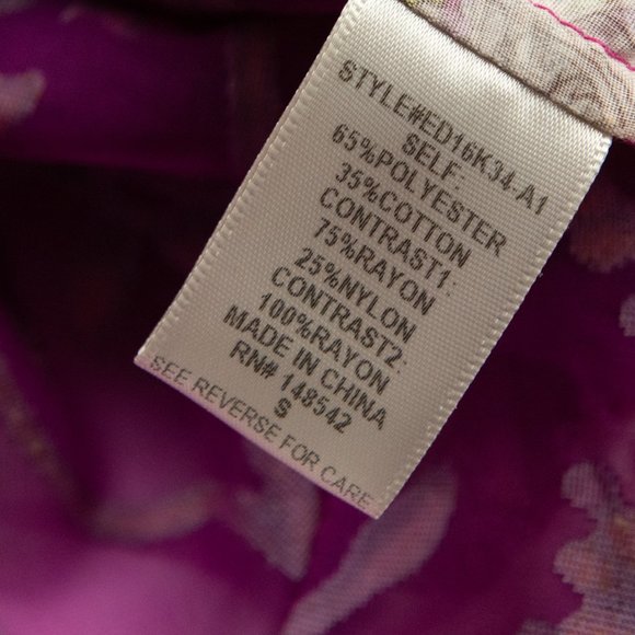 Aratta Blouse Button Front Top Paisley Floral Mix Media Brown Wine Size Small - Picture 4 of 7